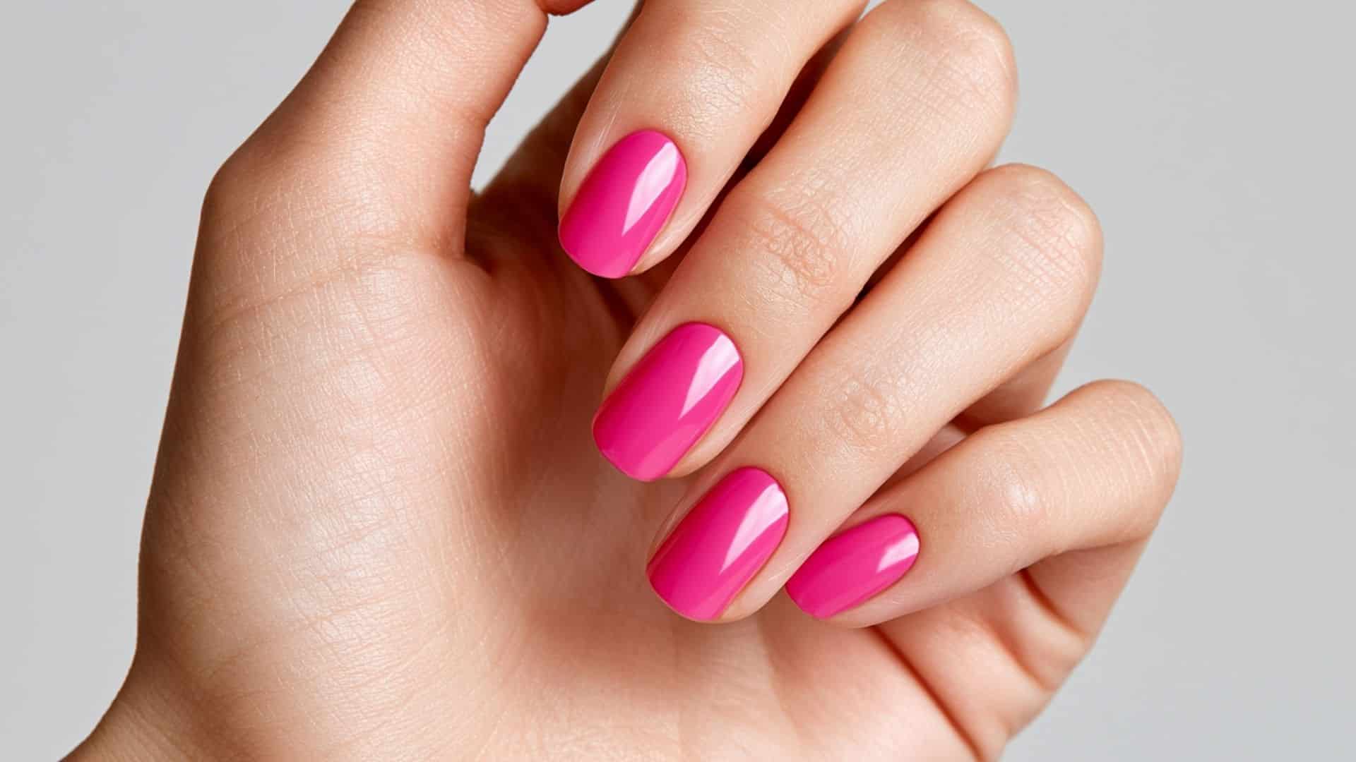 summer hot pink nails