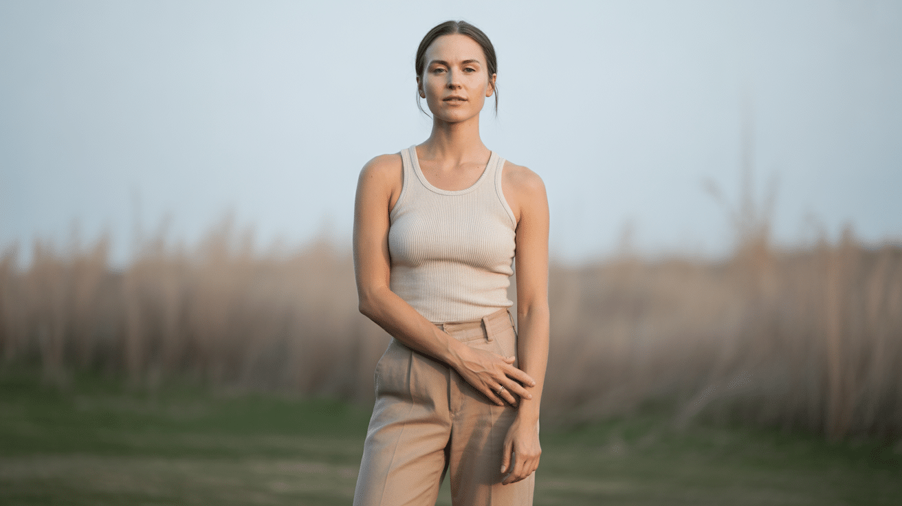 Ribbed cotton tank top