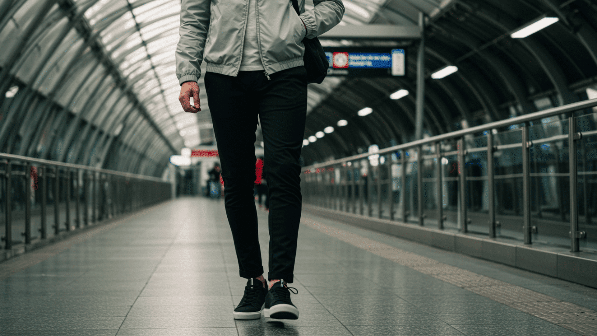 Water resistant tech pants for men