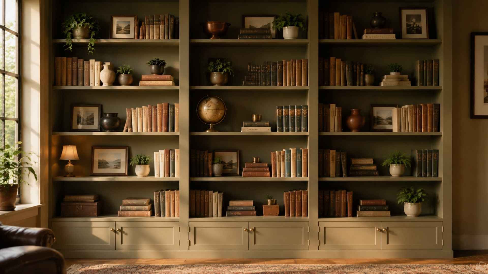 Vintage globe styled as a surprising accent on a bookshelf