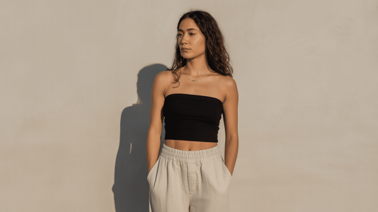 Strapless stretch tube top