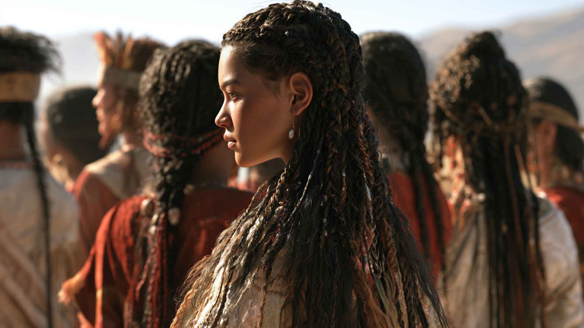 Photorealistic ancient history artwork, realistic human features, detailed hair strands, authentic materials, cinematic natural lighting, educational documentary style