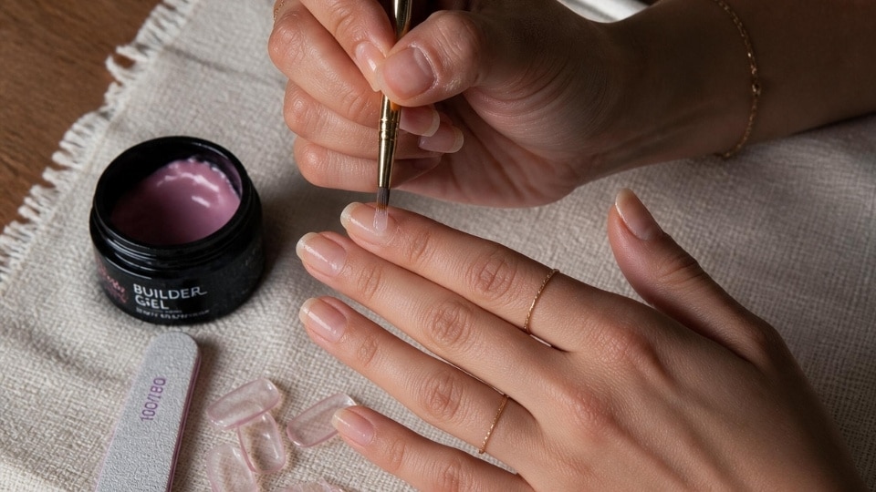 Builder gel applied on natural nails as an alternative method for attaching and strengthening fake nails