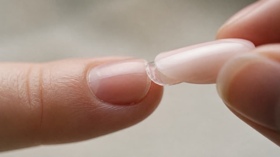 Clear silicone nail stickers prepared for attaching press on nails without liquid adhesive