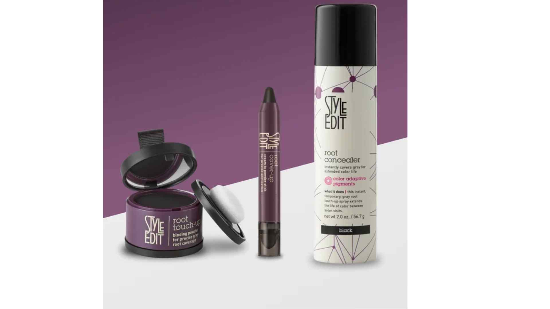 Style Edit Root Concealer Touch Up Stick for targeted gray coverage on temples and hairline